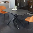 Masă extensibilă (200/230 cm) din sticlă ceramică și metal - Naisha Viadurini