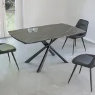 Masa de sufragerie extensibila pana la 230 cm din sticla ceramica si metal - Kinari Viadurini