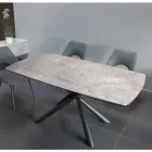 Masa de sufragerie extensibila pana la 230 cm din sticla ceramica si metal - Kinari Viadurini