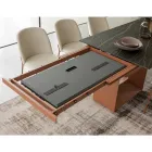 Masa de sufragerie extensibila pana la 298 cm din ceramica si metal Made in Italy - Floarea soarelui Viadurini