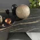 Masă extensibilă de luat masa până la 298 cm în blat din metal și ceramică - Anaconda Viadurini