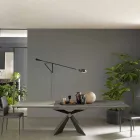 Masă extensibilă de luat masa până la 298 cm în blat din metal și ceramică - Anaconda Viadurini