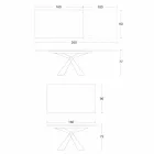 Masă extensibilă de luat masa până la 298 cm în blat din metal și ceramică - Anaconda Viadurini