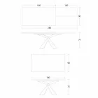 Masă extensibilă de luat masa până la 298 cm în blat din metal și ceramică - Anaconda Viadurini