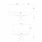 Masă extensibilă de luat masa până la 298 cm în blat din metal și ceramică - Anaconda Viadurini