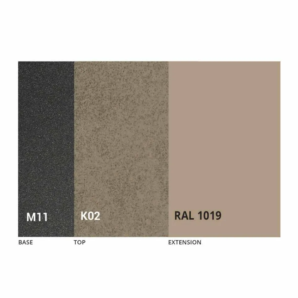 Masă extensibilă de luat masa până la 298 cm în blat din metal și ceramică - Anaconda Viadurini