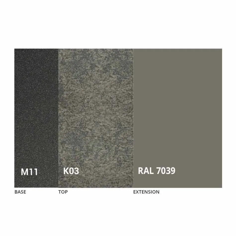 Masă extensibilă de luat masa până la 298 cm în blat din metal și ceramică - Anaconda Viadurini