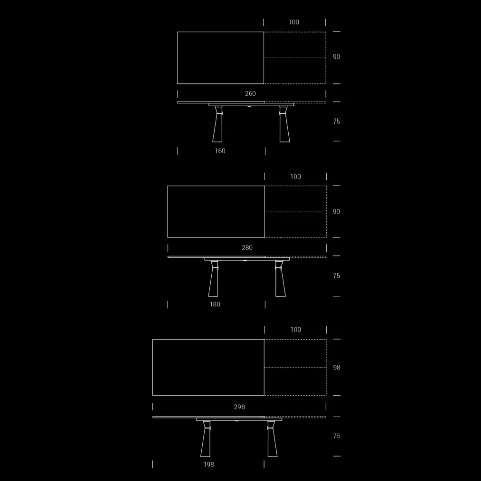 Masa de sufragerie extensibila pana la 298 cm din melamina Made in Italy - Fedemo Viadurini