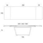 Masa de sufragerie extensibila pana la 3 m din ceramica si picioare din lemn - Cesteo Viadurini