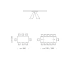 Masa de sufragerie extensibila pana la 300 cm din laminat HPL Made in Italy - Dalmatian Viadurini