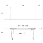 Masa de sufragerie extensibila la 300 cm din lemn si blat din sticla - Bedrio Viadurini