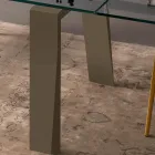 Masa de sufragerie extensibila la 300 cm din lemn si blat din sticla - Bedrio Viadurini