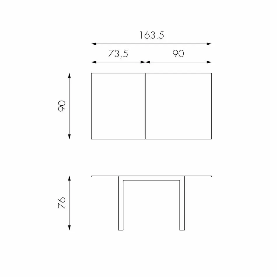 Masă extensibilă cu vârf de sticlă Teo Viadurini