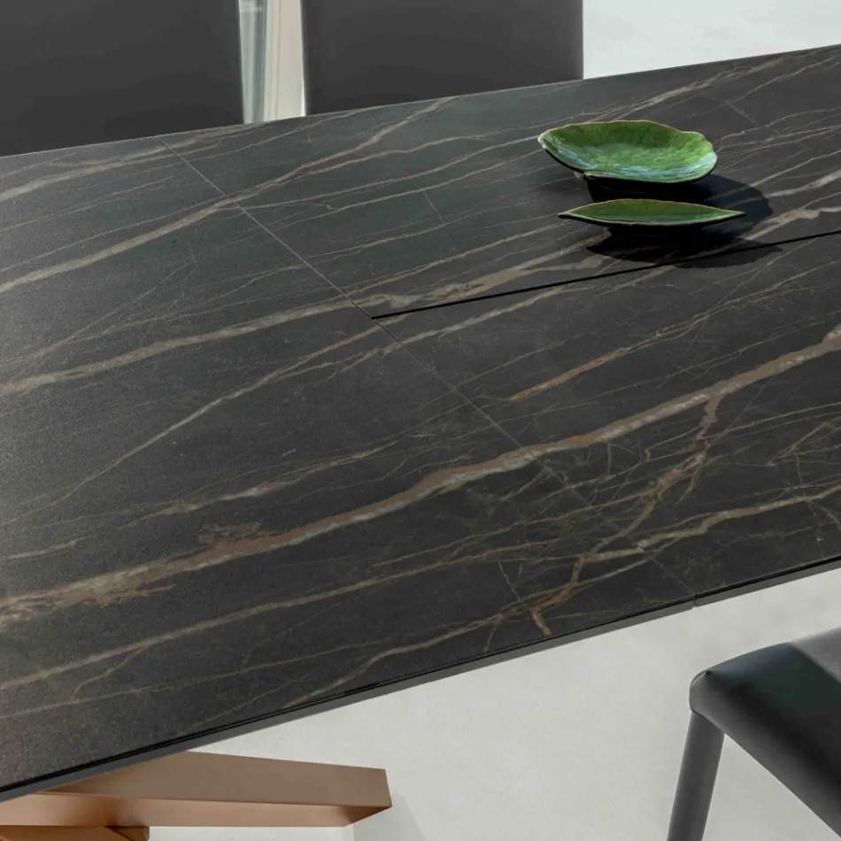 Masa de sufragerie extensibila cu cadru metalic Made in Italy - elastic Viadurini