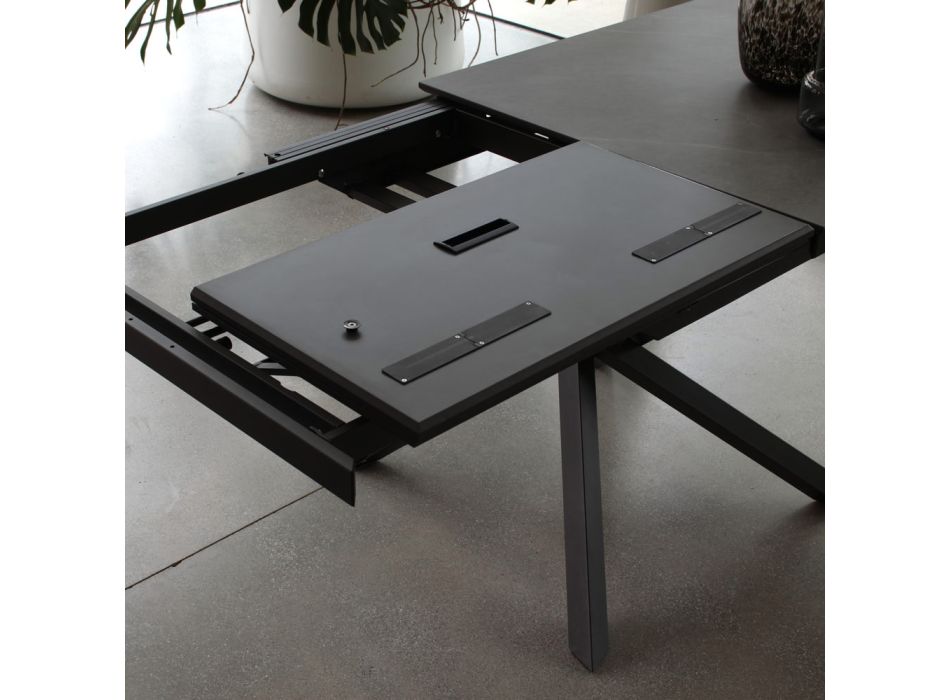 Masa de sufragerie extensibila cu structura metalica fabricata in Italia - elastica Viadurini