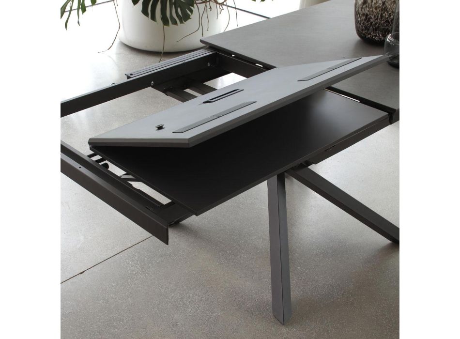 Masa de sufragerie extensibila cu structura metalica Made in Italy - elastica Viadurini