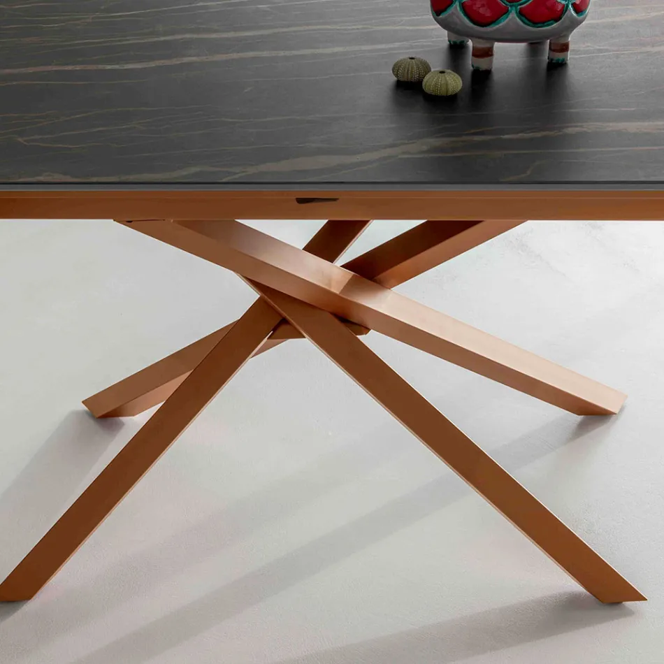 Masa de sufragerie extensibila cu cadru metalic Made in Italy - elastic Viadurini