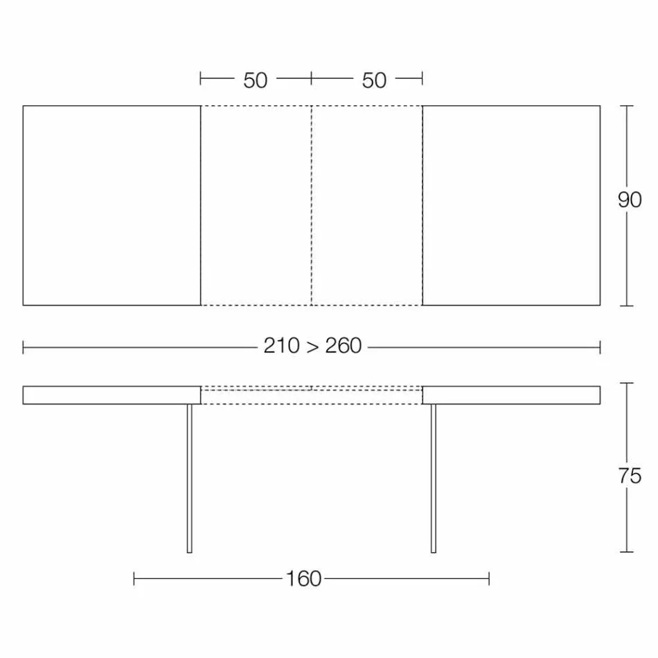 Masă extensibilă de luat masa Până la 280 cm în lemn și sticlă Made in Italy - Focus Viadurini