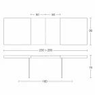 Masă extensibilă de luat masa Până la 280 cm în lemn și sticlă Made in Italy - Focus Viadurini