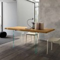 Masă extensibilă de luat masa Până la 280 cm în lemn și sticlă Made in Italy - Focus