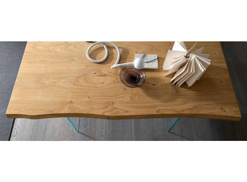 Masă extensibilă de luat masa Până la 280 cm în lemn și sticlă Made in Italy - Focus Viadurini