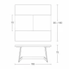 Masă extensibilă de masă Până la 160 cm din lemn Fabricat în Italia - Eugenia Viadurini