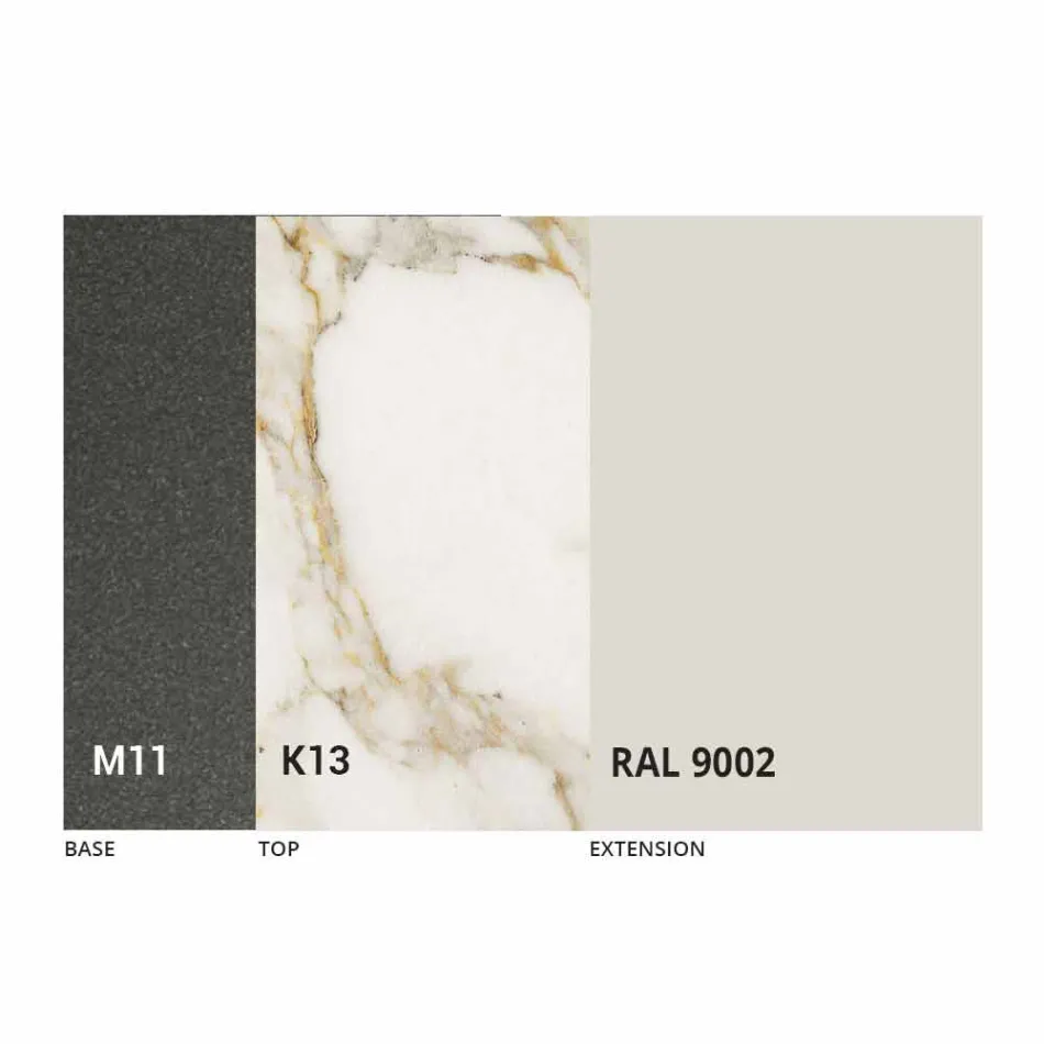 Masă extensibilă de masă Până la 170 cm în ceramică Made in Italy - Tremiti Viadurini