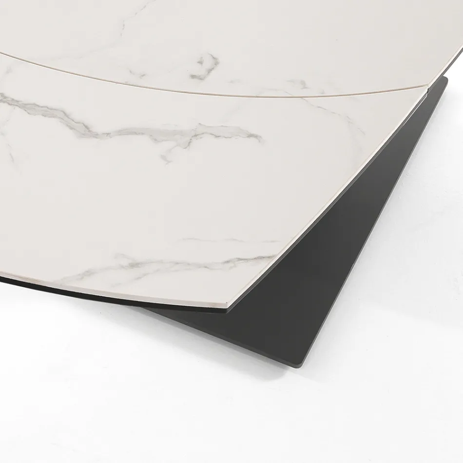 Masa de sufragerie extensibila pana la 180 cm din ceramica si otel - Catone Viadurini