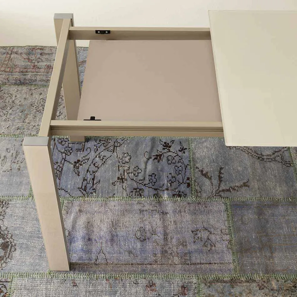 Masă extensibilă de sufragerie de până la 204 cm în cristal Made in Italy - Palladio Viadurini