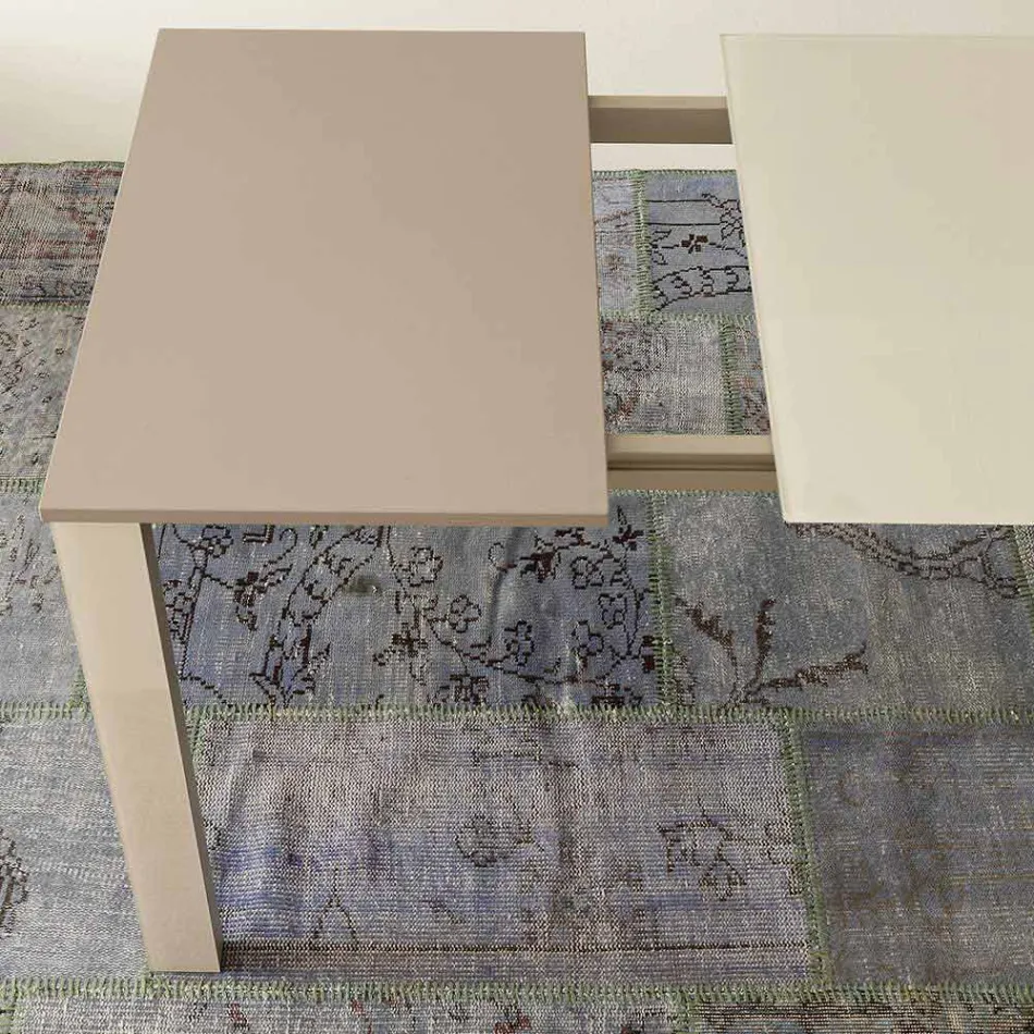 Masă extensibilă de sufragerie de până la 204 cm în cristal Made in Italy - Palladio Viadurini