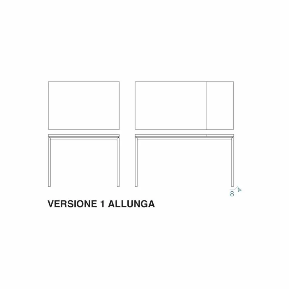 Masă extensibilă de sufragerie de până la 204 cm în cristal Made in Italy - Palladio Viadurini