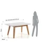Masa de Sufragerie Extensibila Pana la 235 cm in Mdf Lacuit Alb - Fedora Viadurini