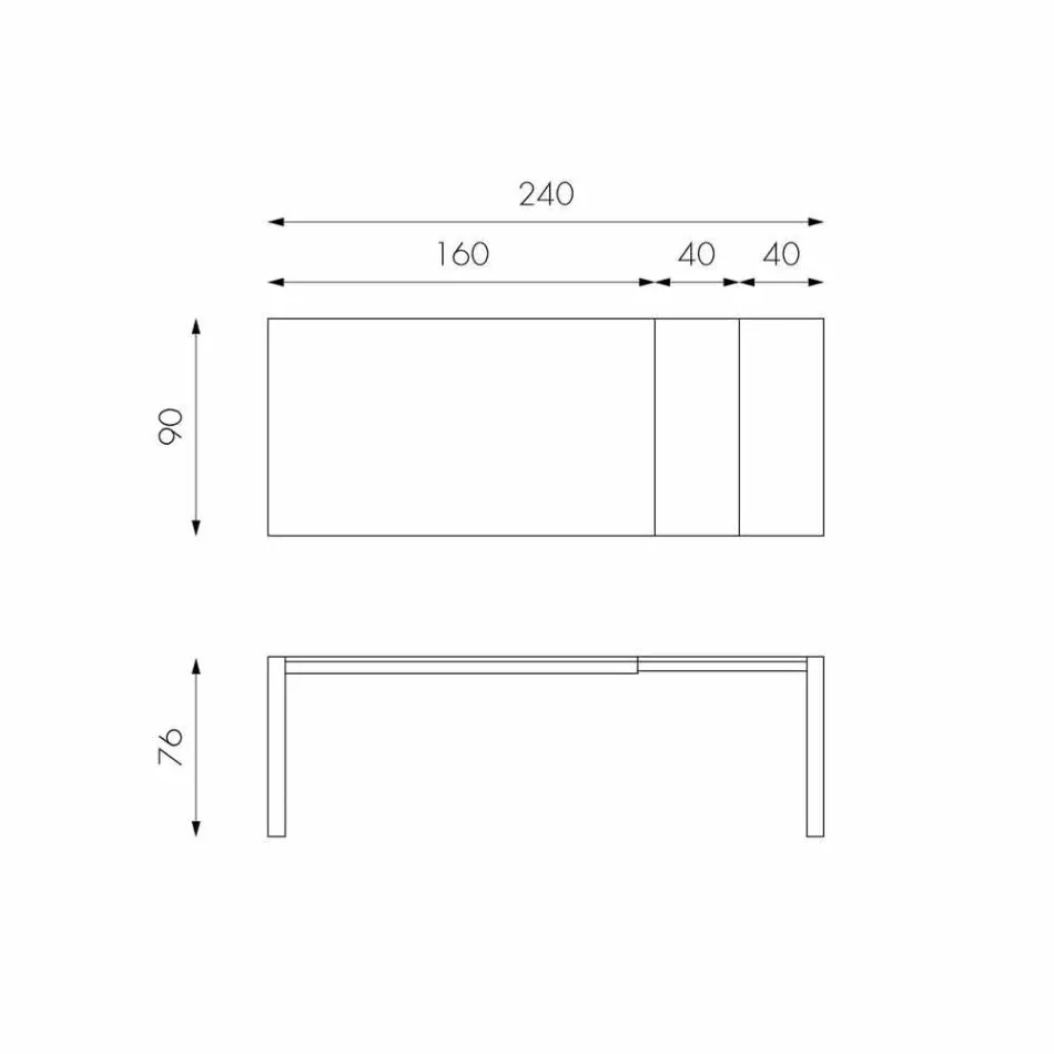 Ciro stejar extinde masa pana la 240 cm Viadurini