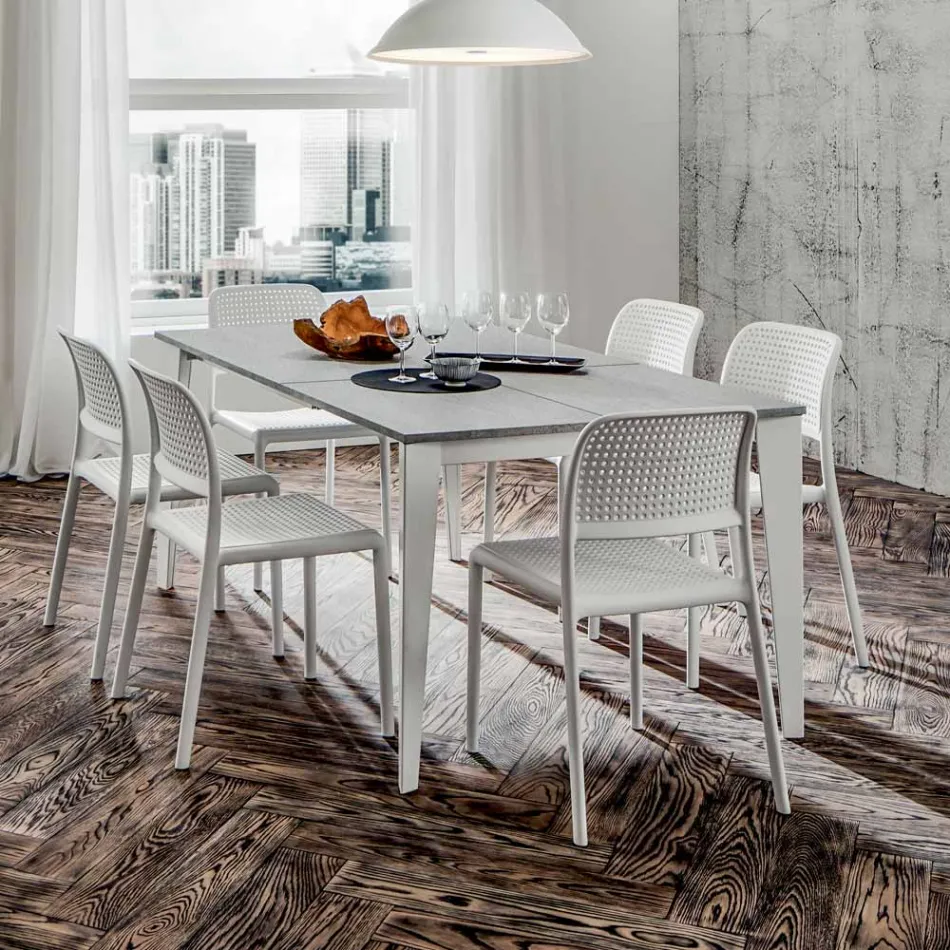 Masa de sufragerie extensibila pana la 252 cm in Hpl Made in Italy - Efisto Viadurini