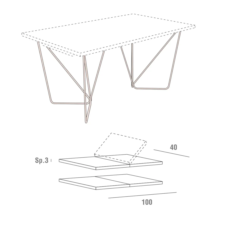 Masa de sufragerie extensibila pana la 280 cm in Fenix Made in Italy - Eolo Viadurini