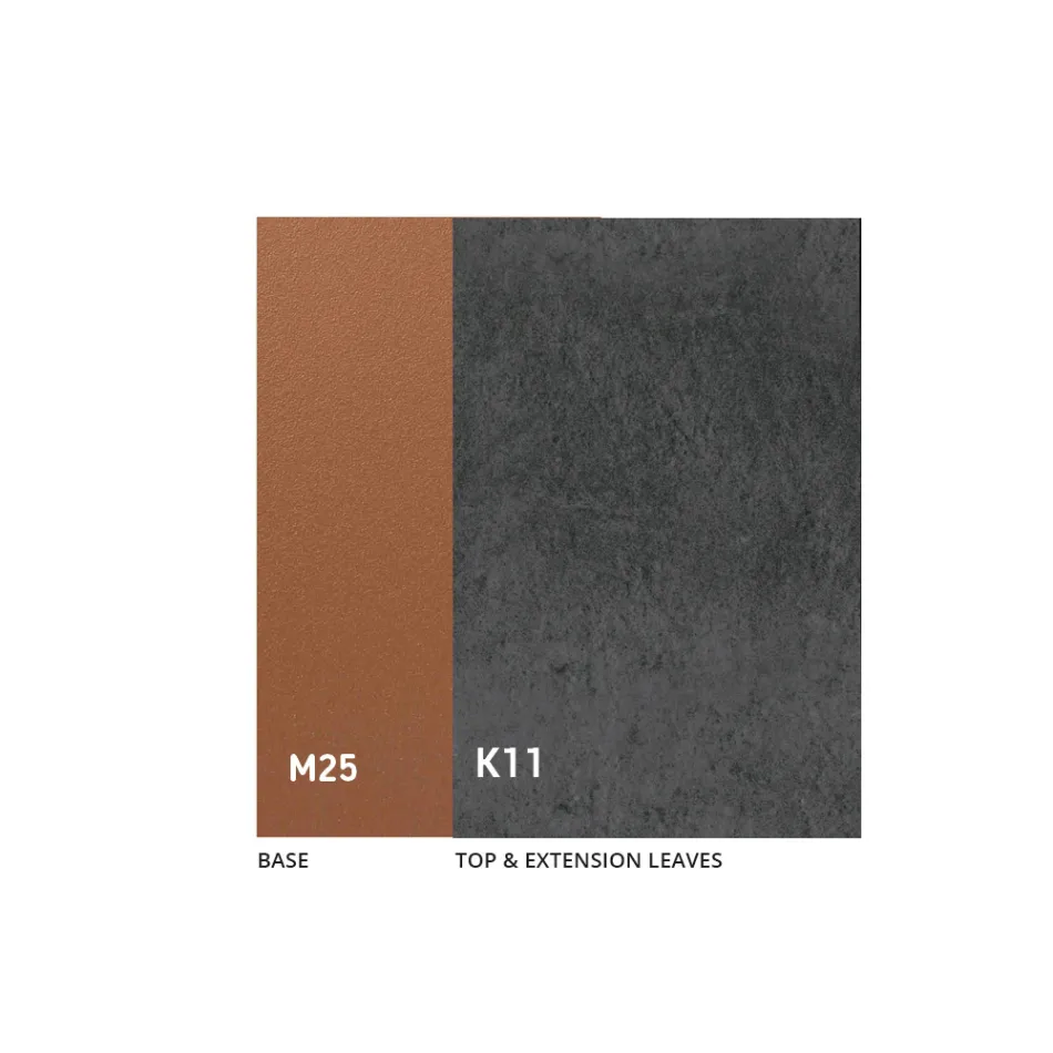 Masă extensibilă de sufragerie până la 280 sau 298 cm, ceramică și metal - Revia Viadurini