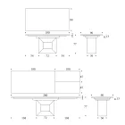 Masă extensibilă de sufragerie până la 280 sau 298 cm, ceramică și metal - Revia Viadurini