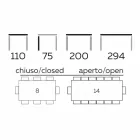 Masă extensibilă de masă Până la 294 cm în gresie din marmură Made in Italy - Macro Viadurini