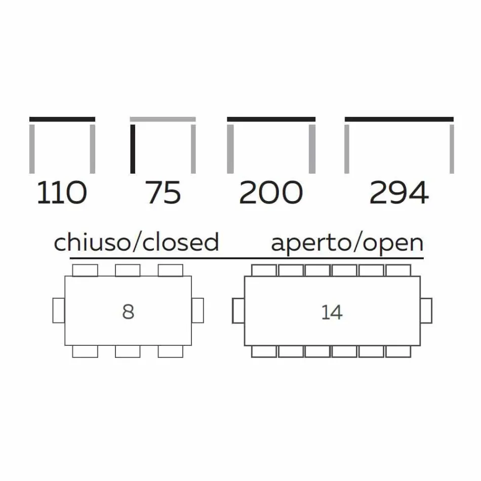 Masă extensibilă de masă Până la 294 cm în gresie din marmură Made in Italy - Macro Viadurini