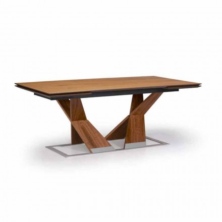 Masă extensibilă de masă Până la 294 cm din lemn Made in Italy - Monique Viadurini