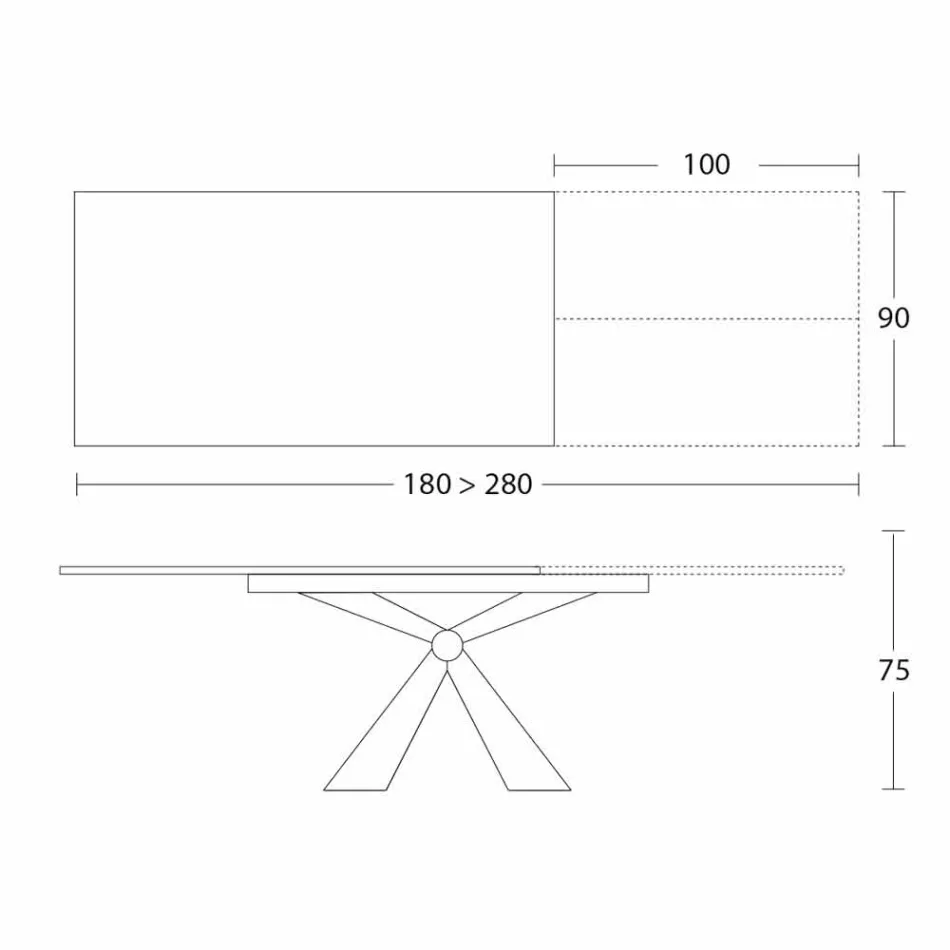 Masă extensibilă de mese Până la 298 cm în ceramică Made in Italy - Anaconda Viadurini