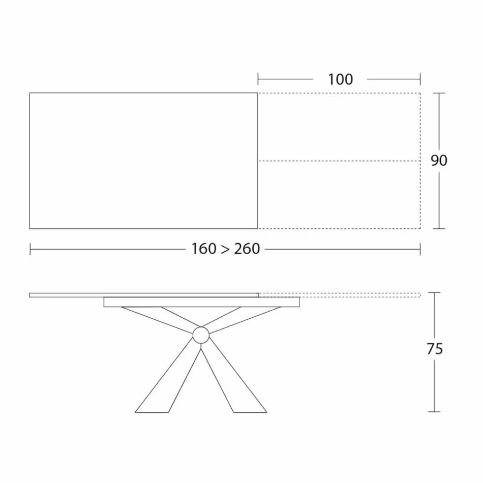 Masă extensibilă de mese Până la 298 cm în ceramică Made in Italy - Anaconda Viadurini