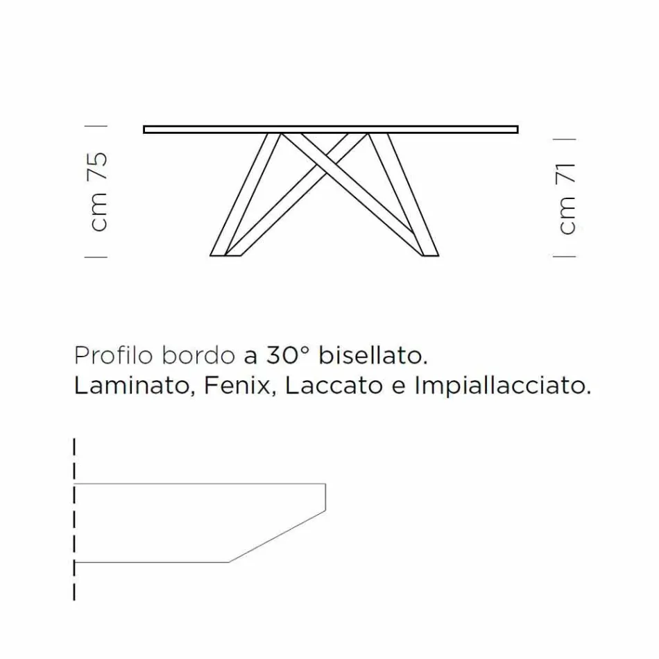 Masa de sufragerie extensibila pana la 300 cm din laminat Made in Italy - Settimmio Viadurini