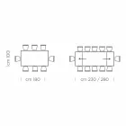 Masa de sufragerie extensibila pana la 300 cm din laminat Made in Italy - Settimmio Viadurini