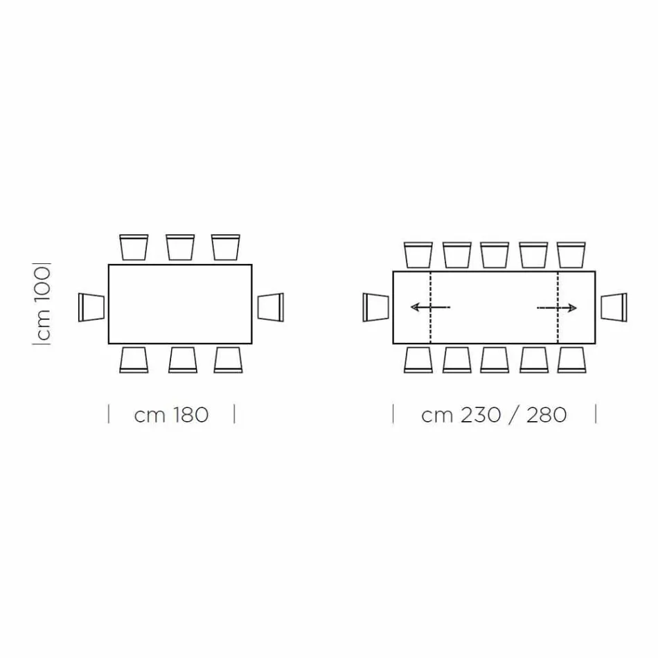 Masa de sufragerie extensibila pana la 300 cm din laminat Made in Italy - Settimmio Viadurini