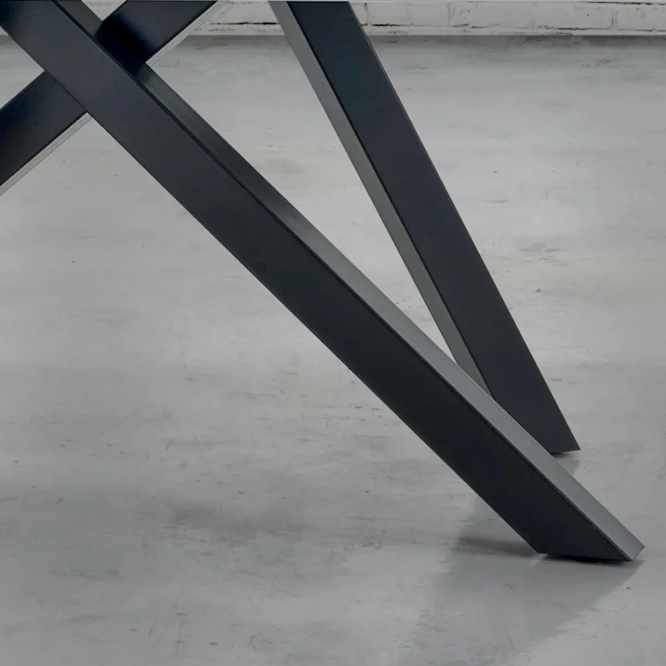 Masa de sufragerie extensibila pana la 300 cm din lemn furniruit - Settimmio Viadurini