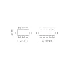 Masa de sufragerie extensibila pana la 310 cm din melaminata Made in Italy - Anii '70 Viadurini