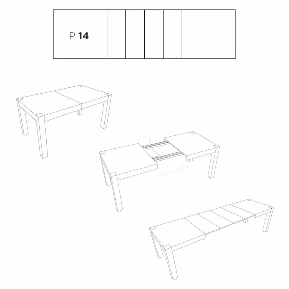 Masă extensibilă de până la 320 cm, design modern Oky Viadurini