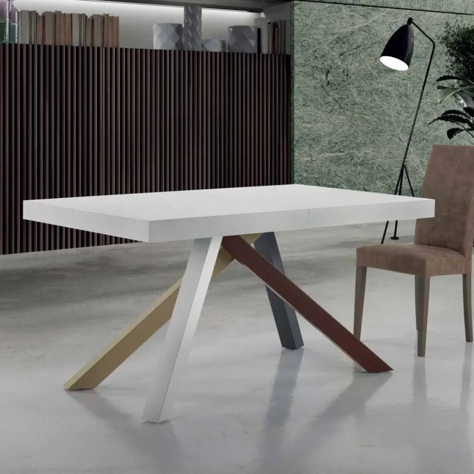 Masa de sufragerie extensibila pana la 450 cm din laminat Made in Italy - Salentino Viadurini
