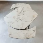 Masa de sufragerie extensibila din ceramica si baza metalica - Indira Viadurini